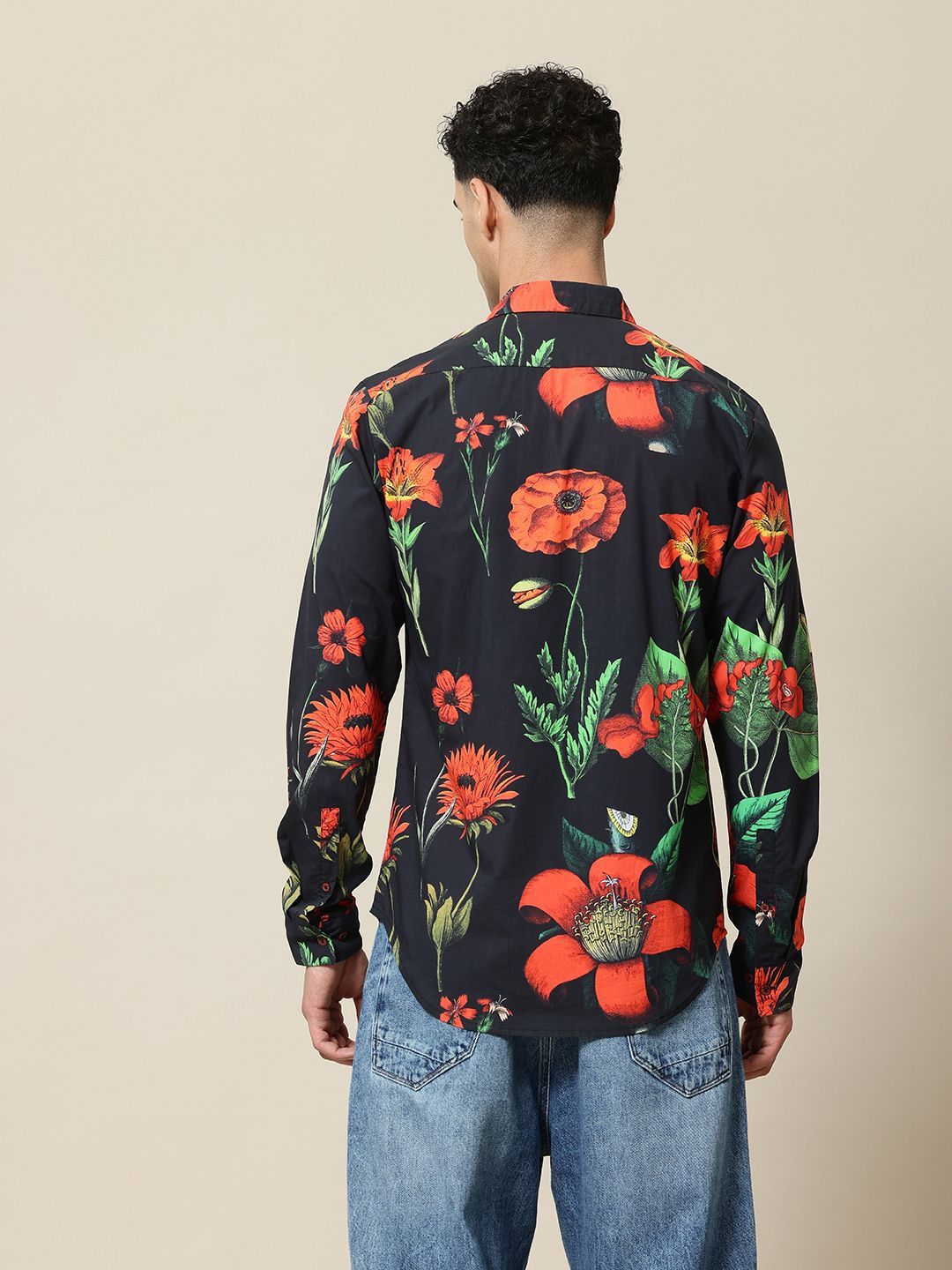 Mr Bowerbird Tailored Fit Floral Printed Pure Cotton Casual Shirt