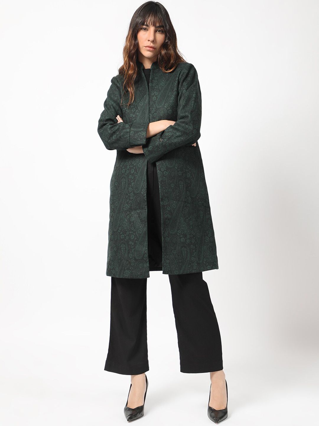 RAREISM Floral Longline Open Front Jacket