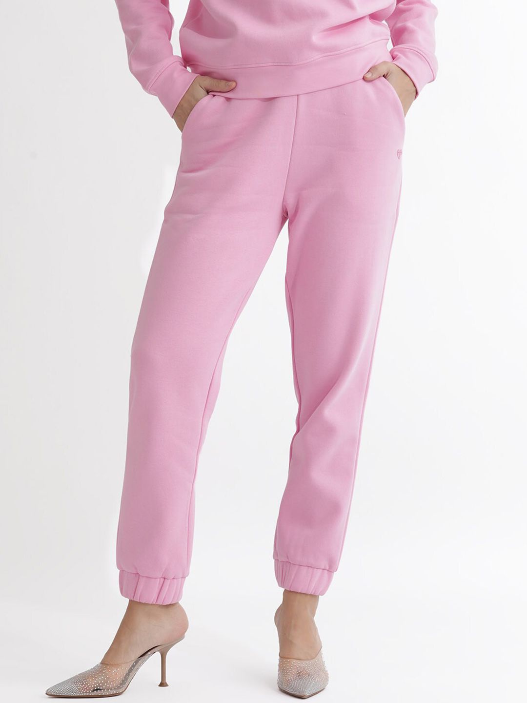 RAREISM Women Slim-Fit Mid-Rise Cotton Joggers