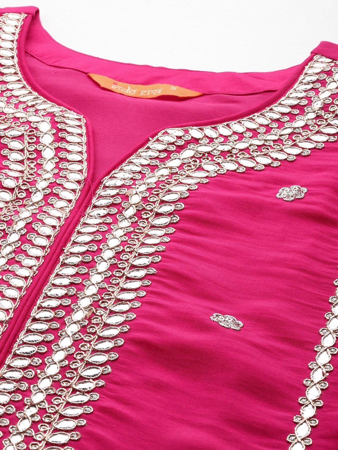 Indo Era Ethnic Motifs Embroidered Panelled Gotta Patti Kurta with Trousers & With Dupatta