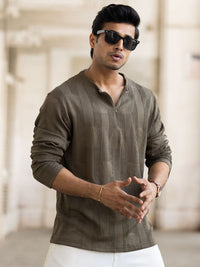 Powerlook Men Self Design Round Neck T-shirt