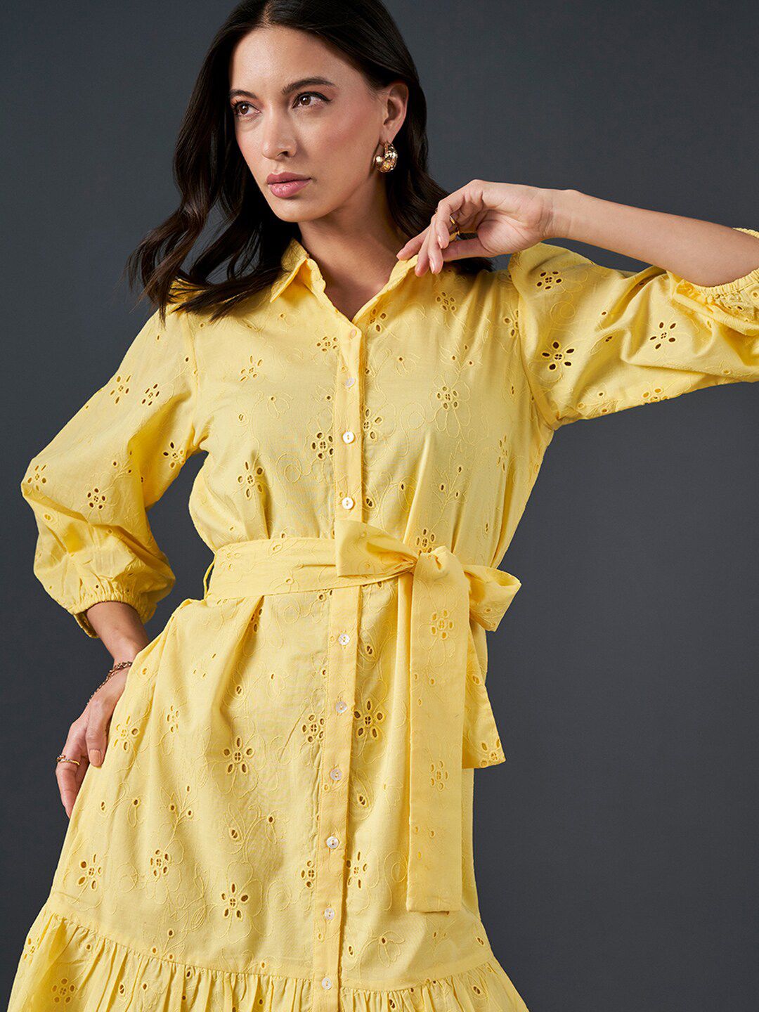 AND Self Design Shirt Dress