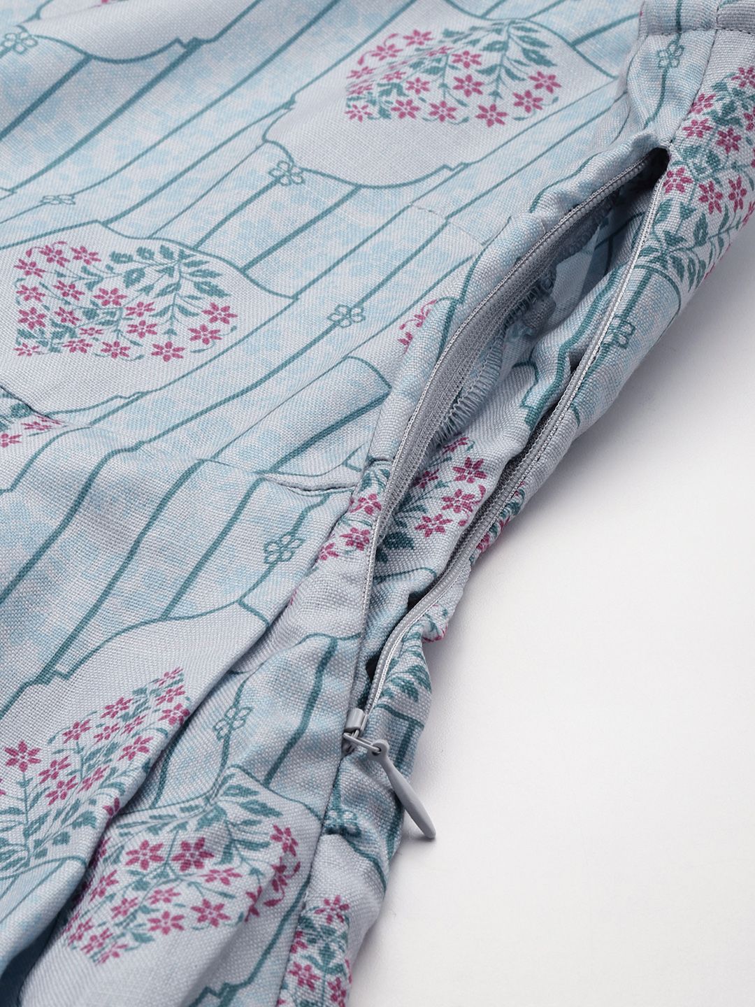 House of Pataudi Ethnic Motifs Printed A-Line Pleated Jashn Kurta