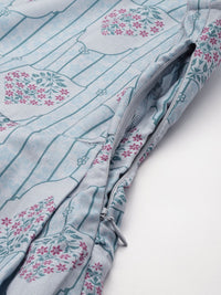 House of Pataudi Ethnic Motifs Printed A-Line Pleated Jashn Kurta