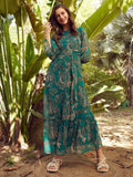 STREET 9 Ethnic Motif Printed Chiffon Maxi Dress