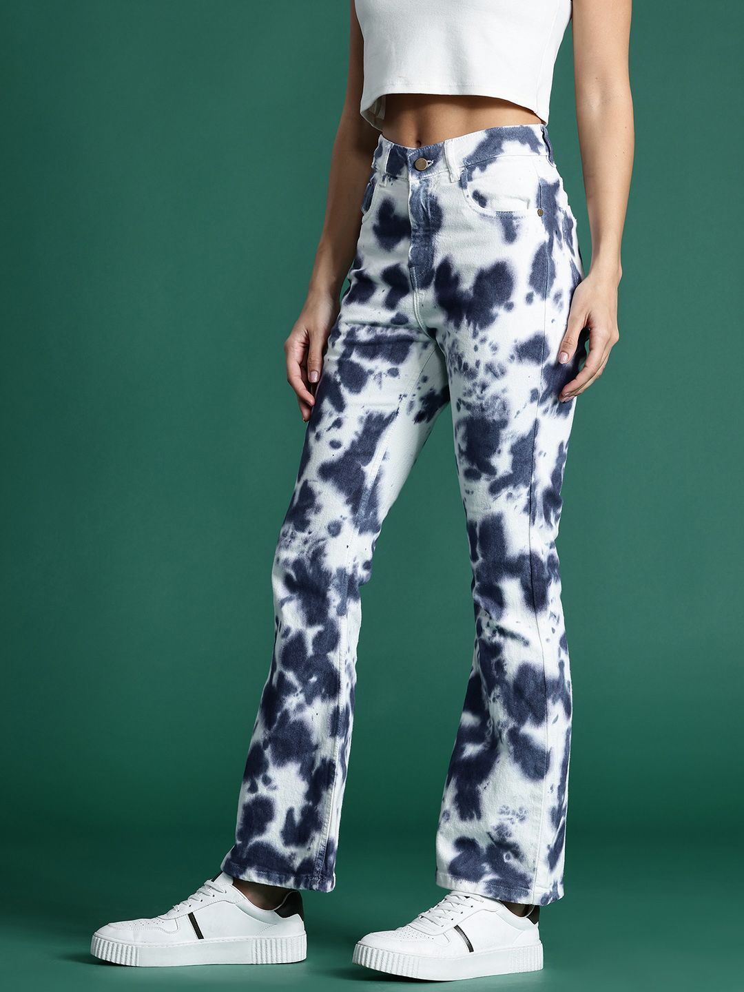 DressBerry Women Bootcut Fit Tie & Dye Dyed Jeans