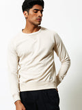 Mr Bowerbird Men Beige Solid Sweatshirt