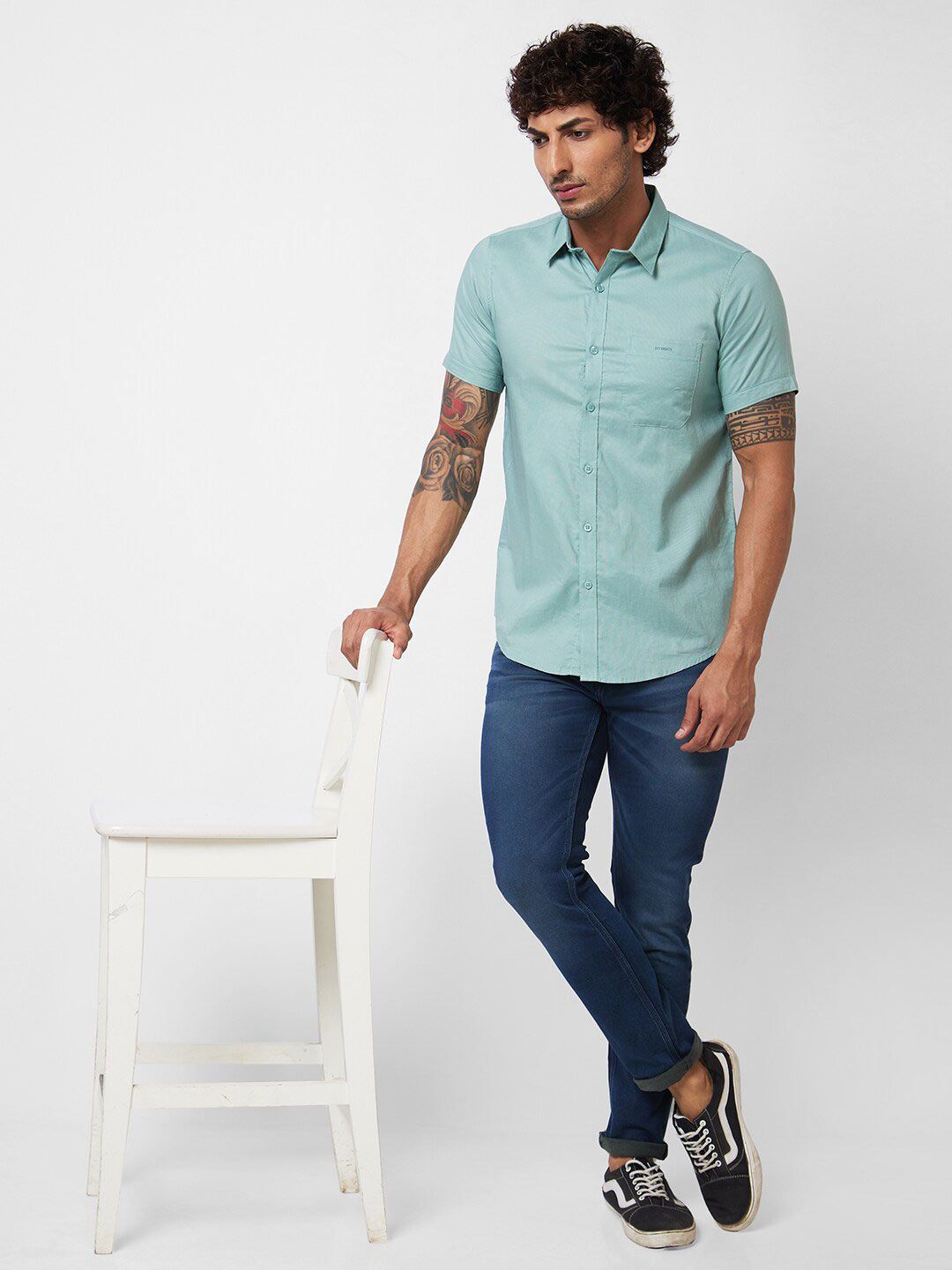 SPYKAR Short Sleeves Cotton Casual Shirt