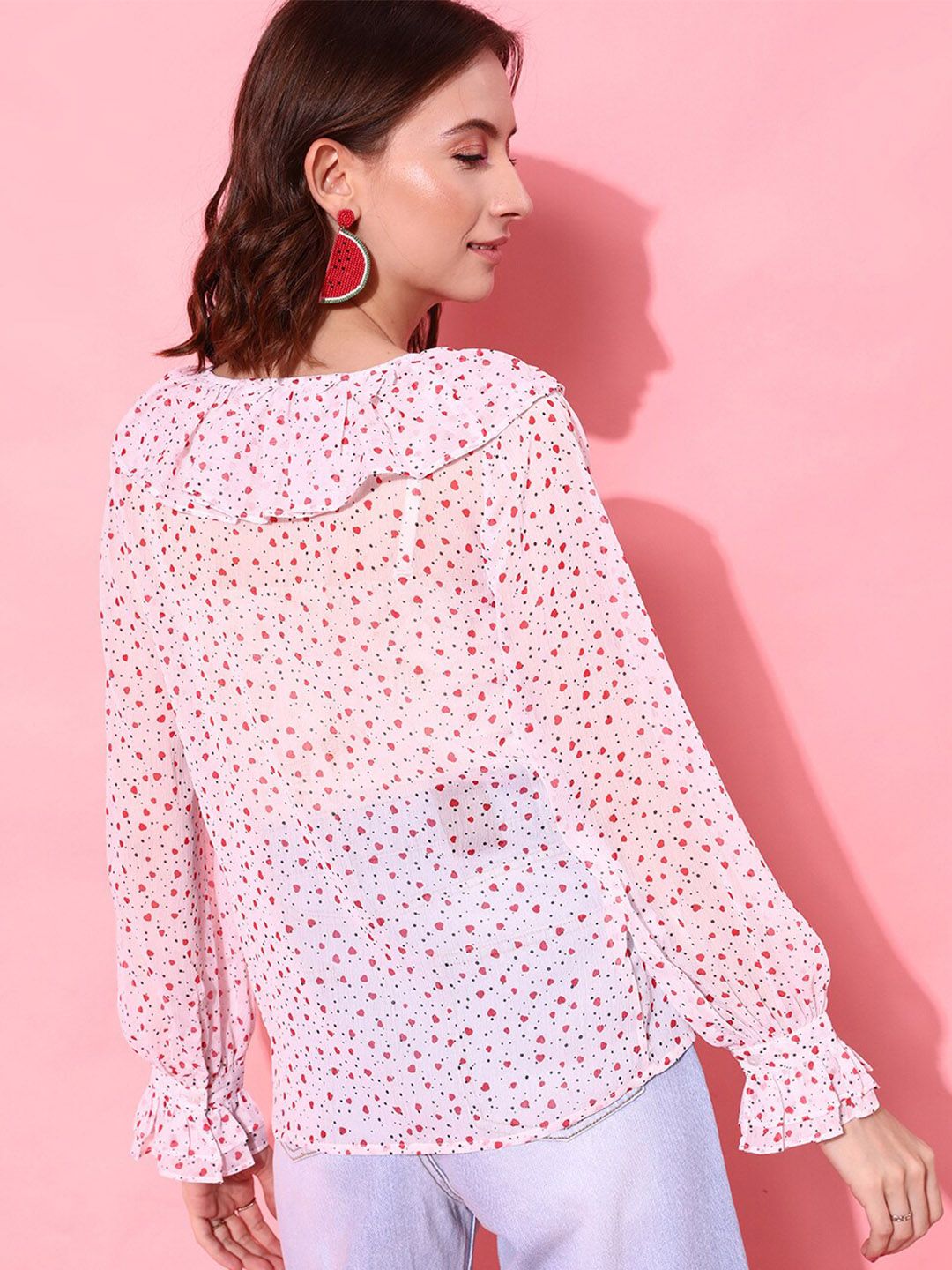 STREET 9 Alluring White Abstract Top