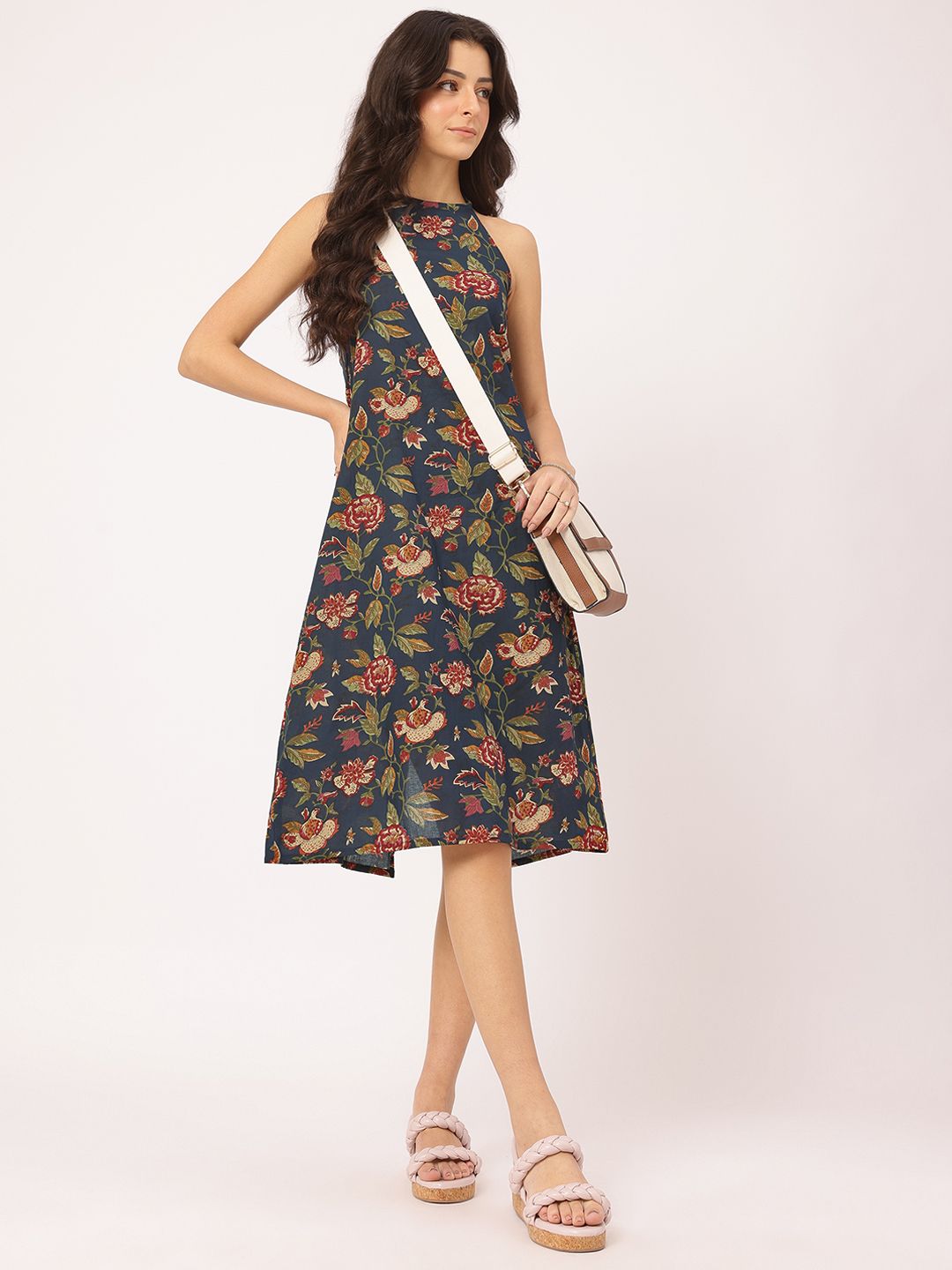 DressBerry Wildflower Wonder Halter Haul Cotton Cambric Dress