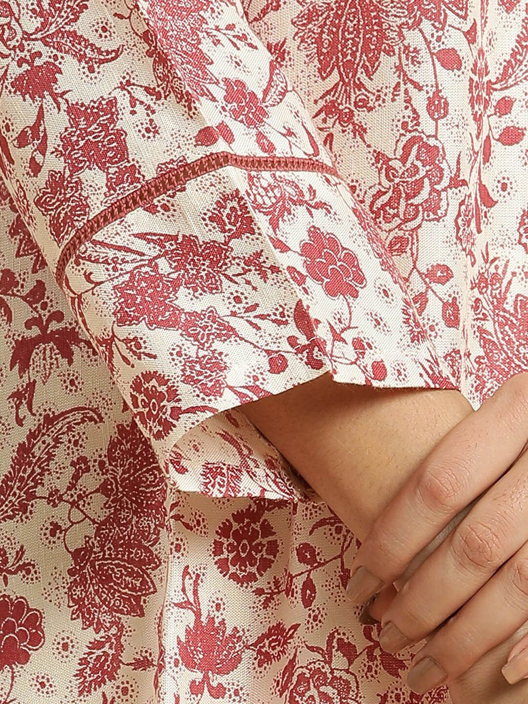 W Floral Embroidered Round Neck Kurta