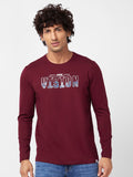 SPYKAR Typography Printed Long Sleeves Slim Fit Cotton T-Shirt