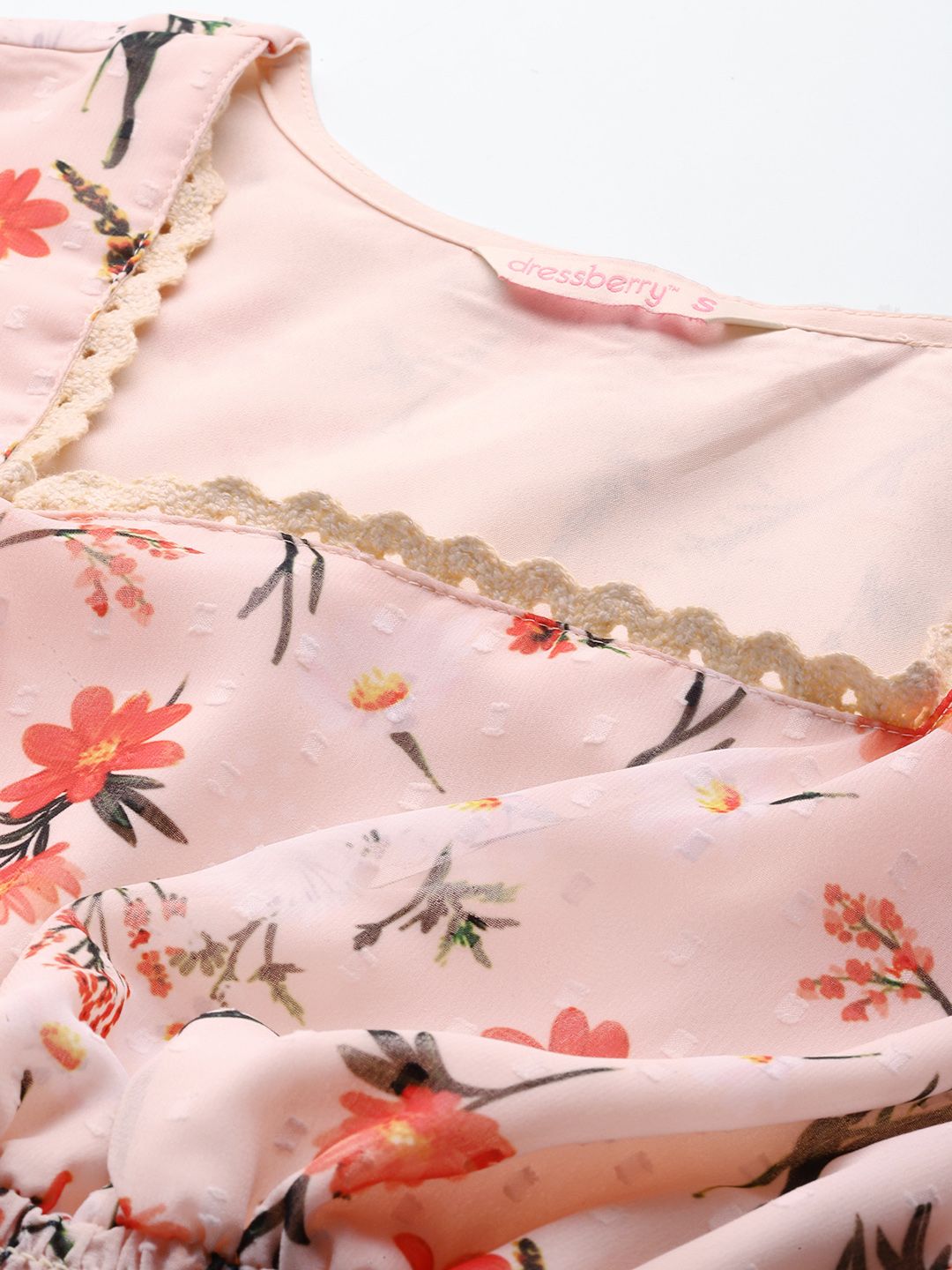 DressBerry Floral Print Cinched Waist Top