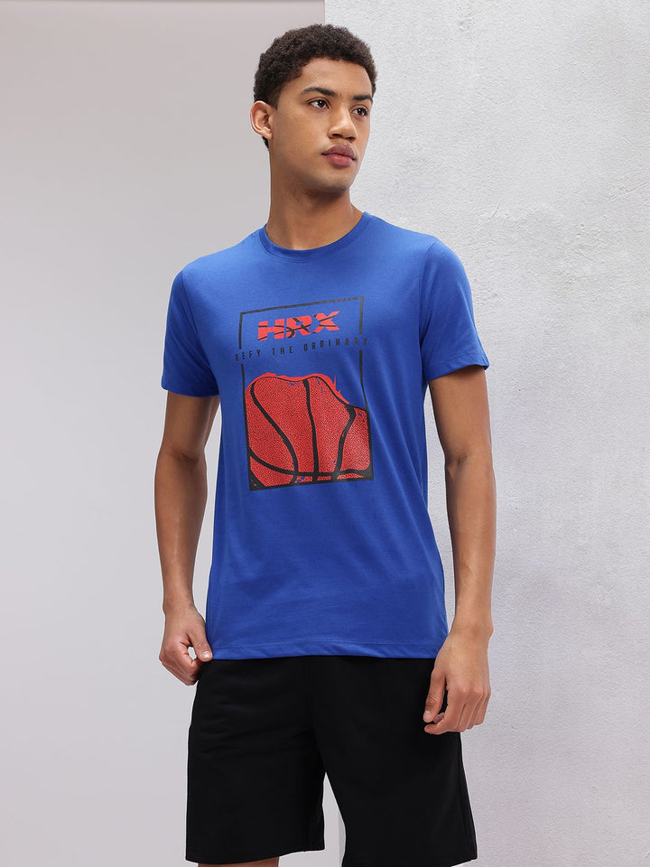HRX by Hrithik Roshan Lifestyle Spider-Man Print Indigo T-shirt