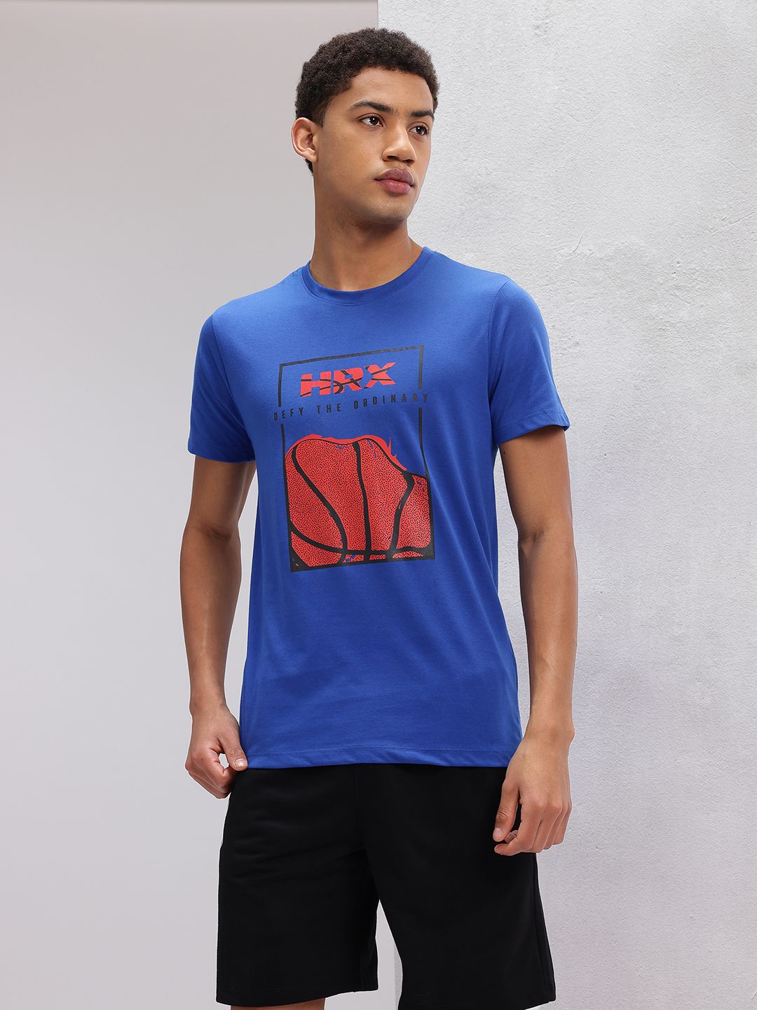 HRX by Hrithik Roshan Lifestyle Spider-Man Print Indigo T-shirt