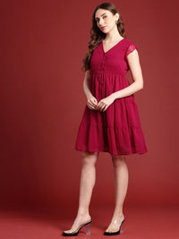 all about you Self Design A-Line Dress