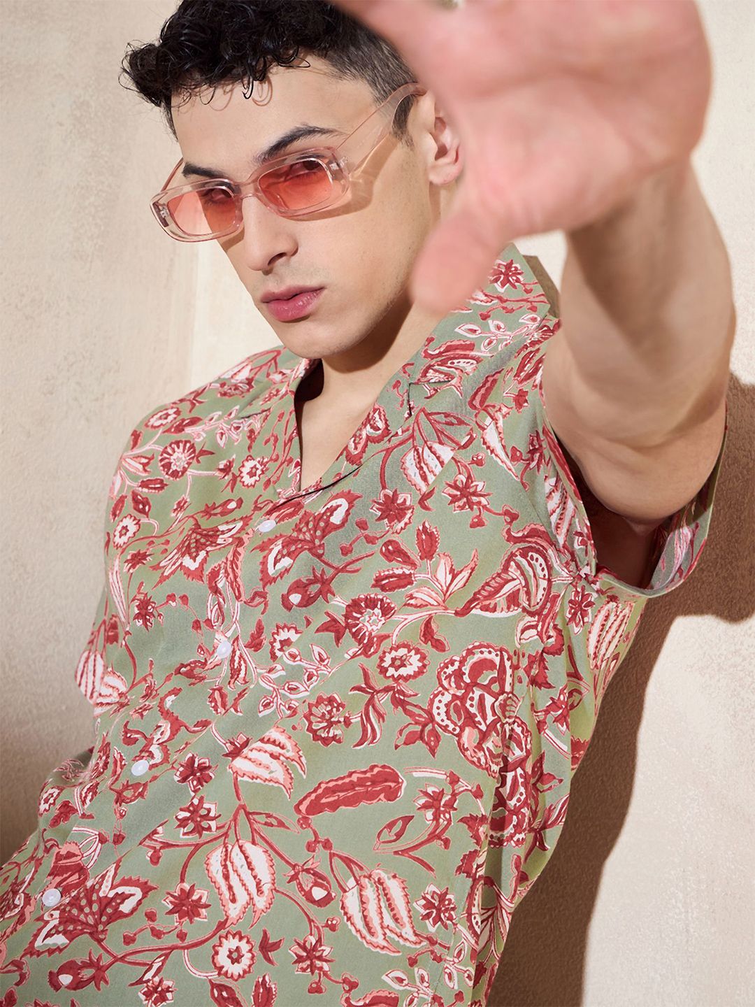 DENNISON Floral Printed Oversized Casual Shirt