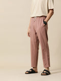 Mr Bowerbird Men Solid Mid-Rise Pure Cotton Regular Trousers