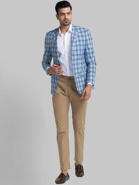 Raymond Checked Contemporary Fit Single-Breasted Blazer