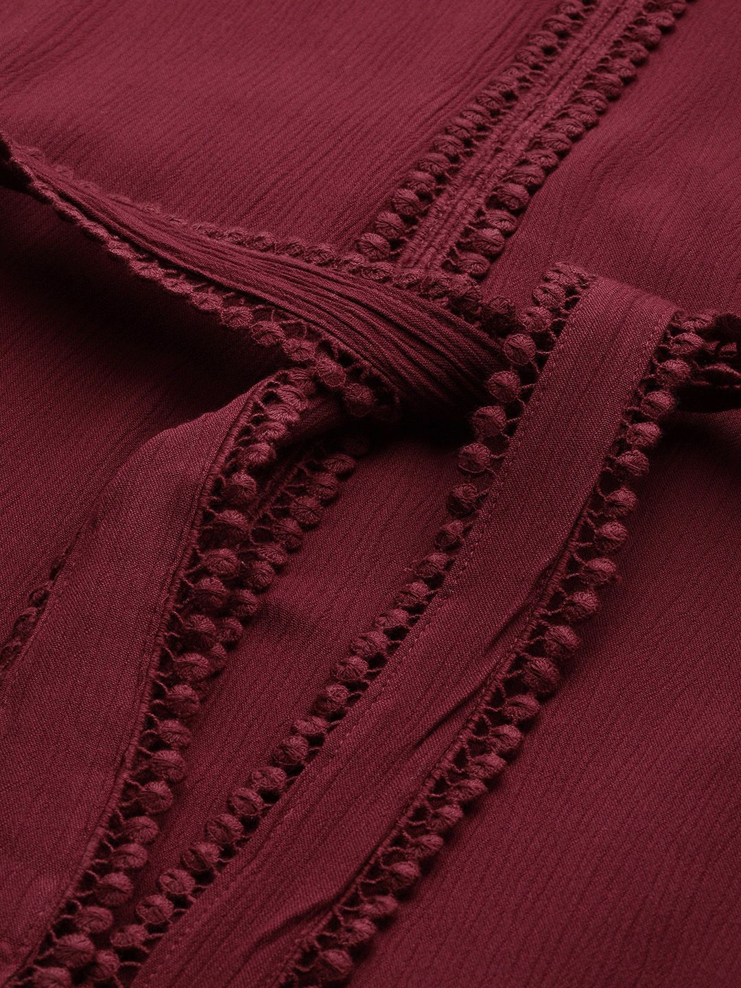 DressBerry Women Maroon Solid Fit and Flare Dress