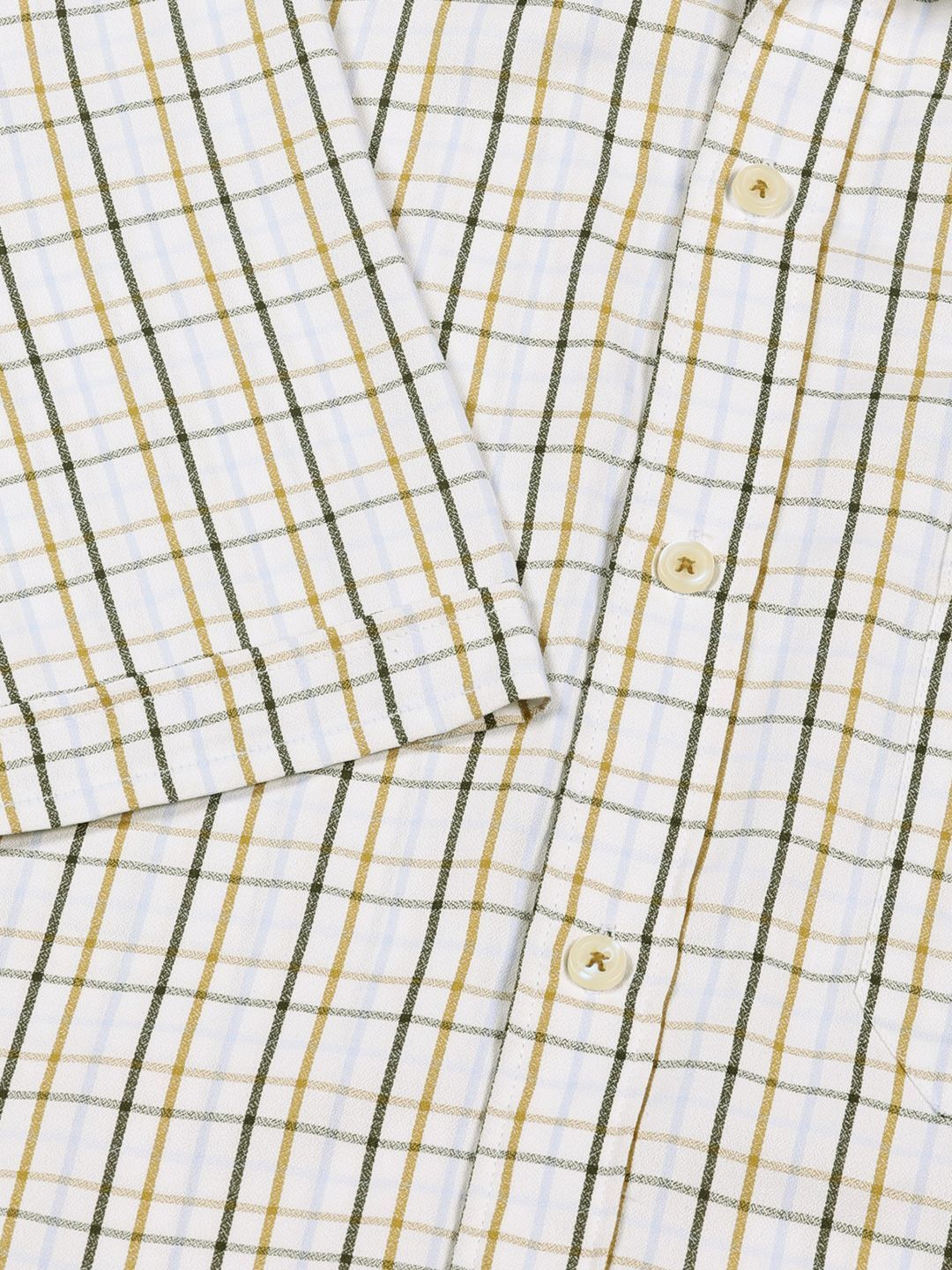 Thomas Scott Men Smart Spread Collar Tartan Checked Cotton Formal Shirt