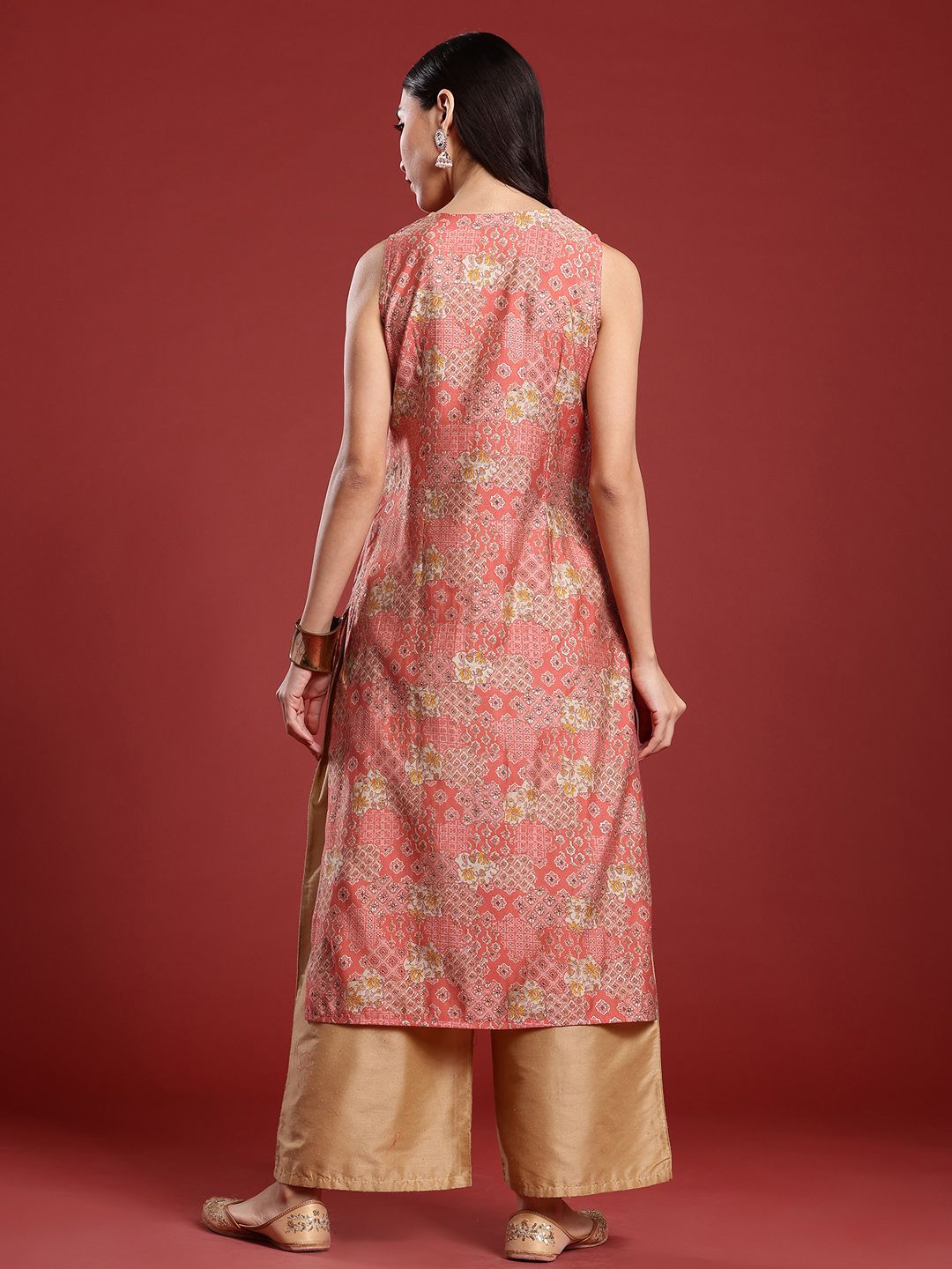 Anouk Geometric Printed Straight Kurta