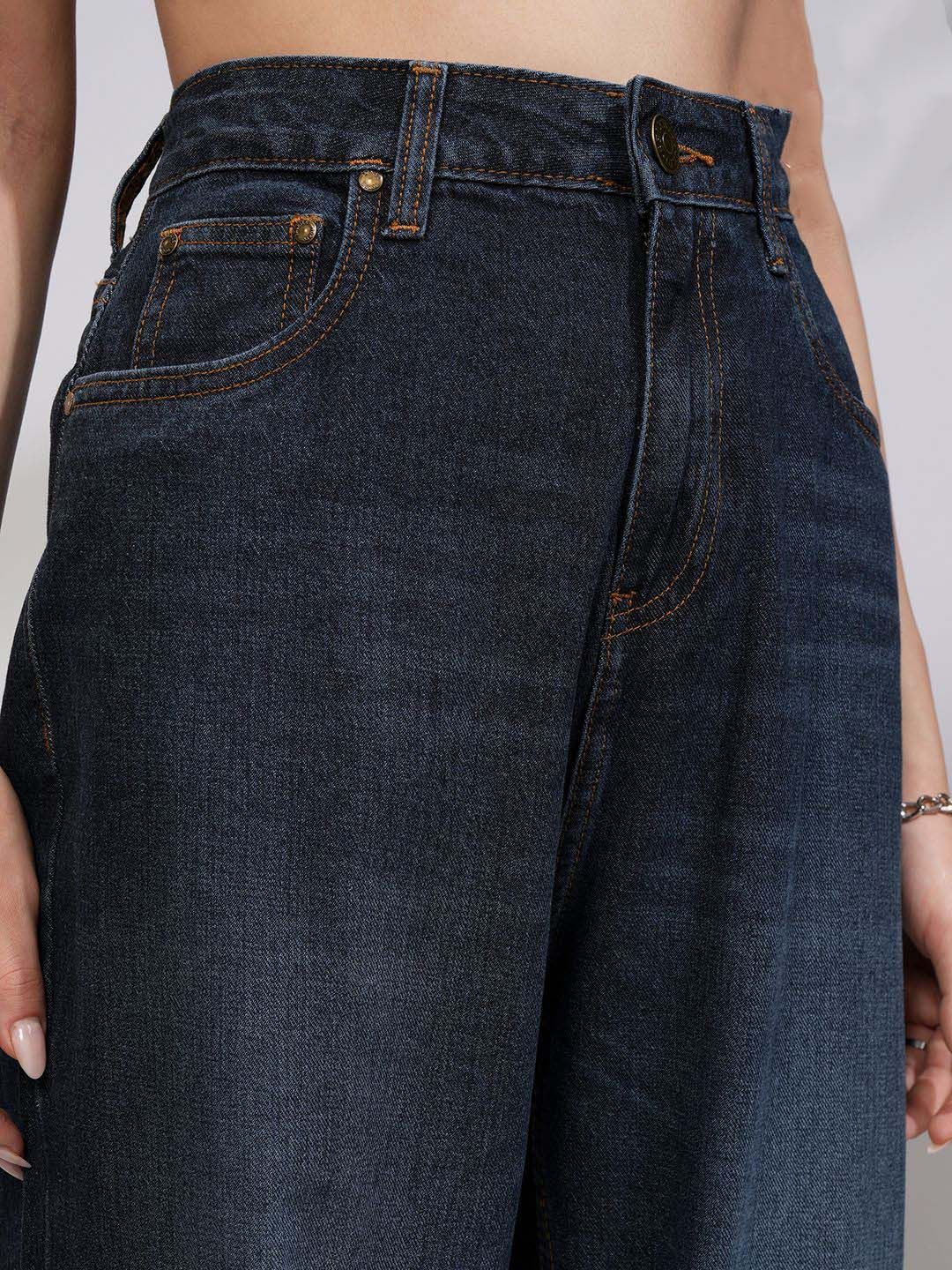 Street By Tokyo Talkies Women Pure Cotton Straight Fit Jeans