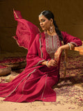 Indo Era Ethnic Motifs Yoke Design Thread Work Liva Straight Kurta With Trousers & Dupatta