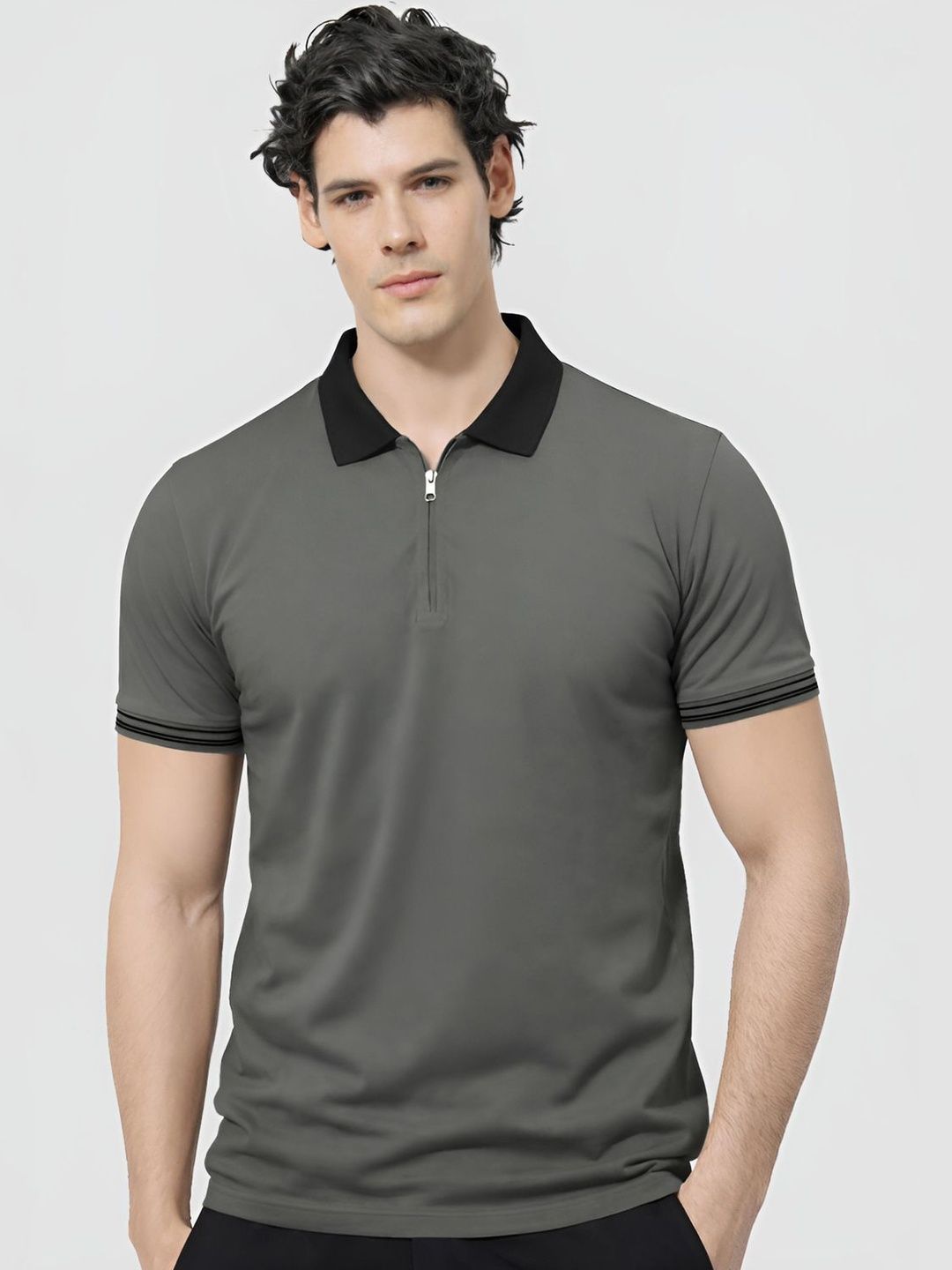 ADRO Men Polo Collar T-shirt