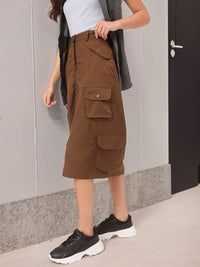 DressBerry Utility Chic Cargo Straight Skirt