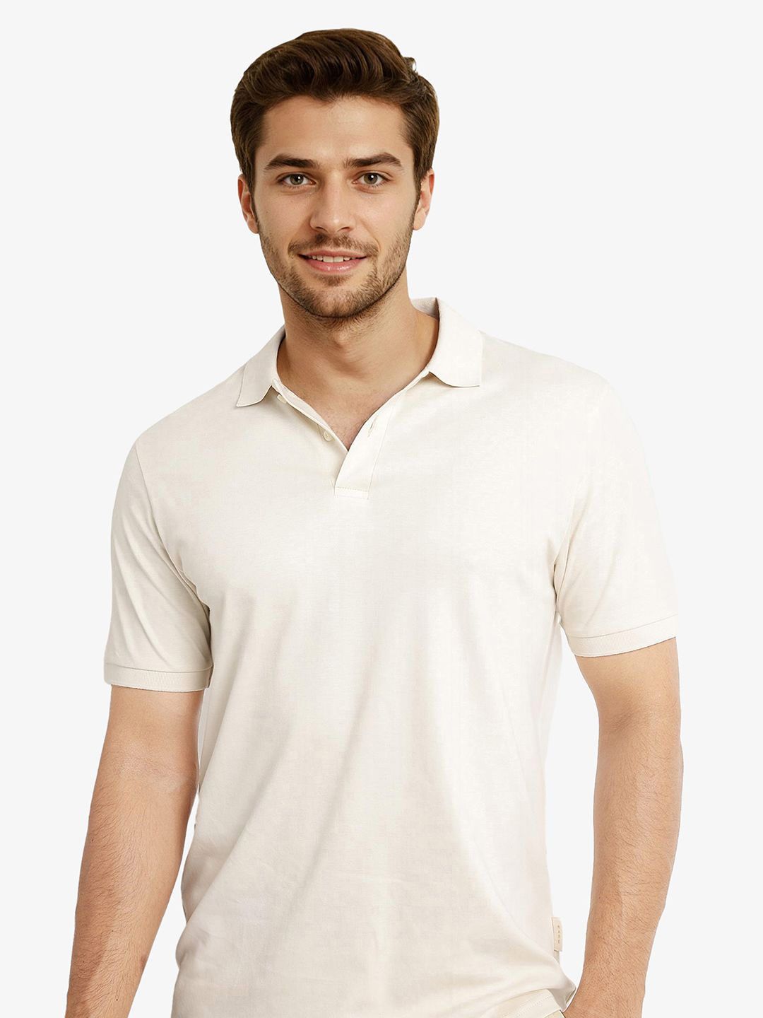 RARE RABBIT Men V-Neck Raw Edge T-shirt