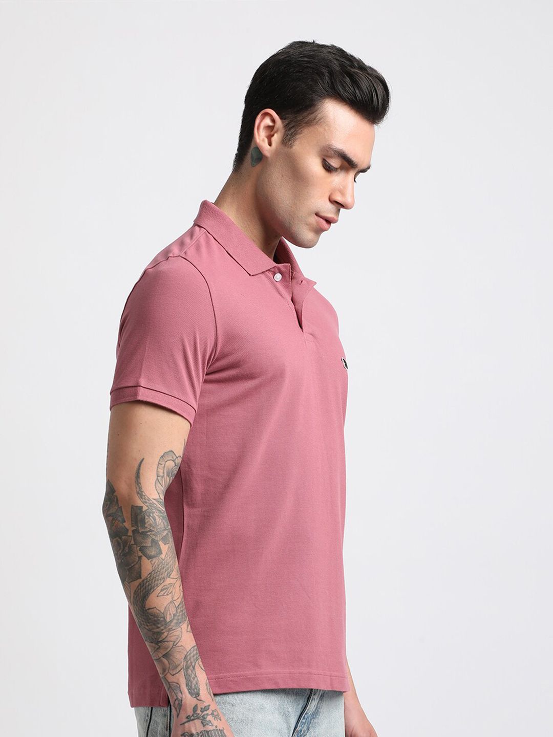 THE BEAR HOUSE Polo Collar Slim Fit Pure Cotton T-shirt