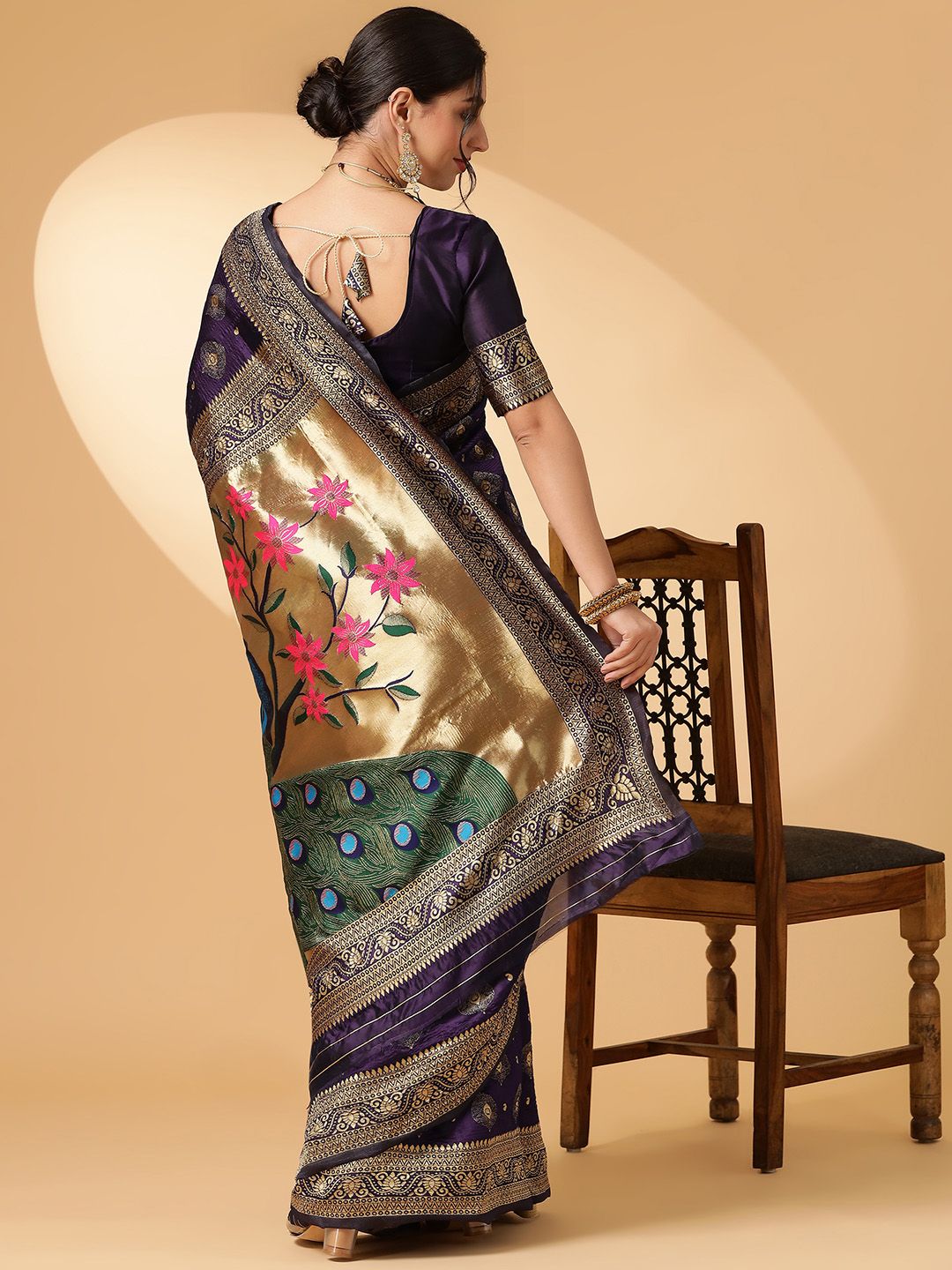 KALINI Ethnic Motifs Zari Paithani Saree