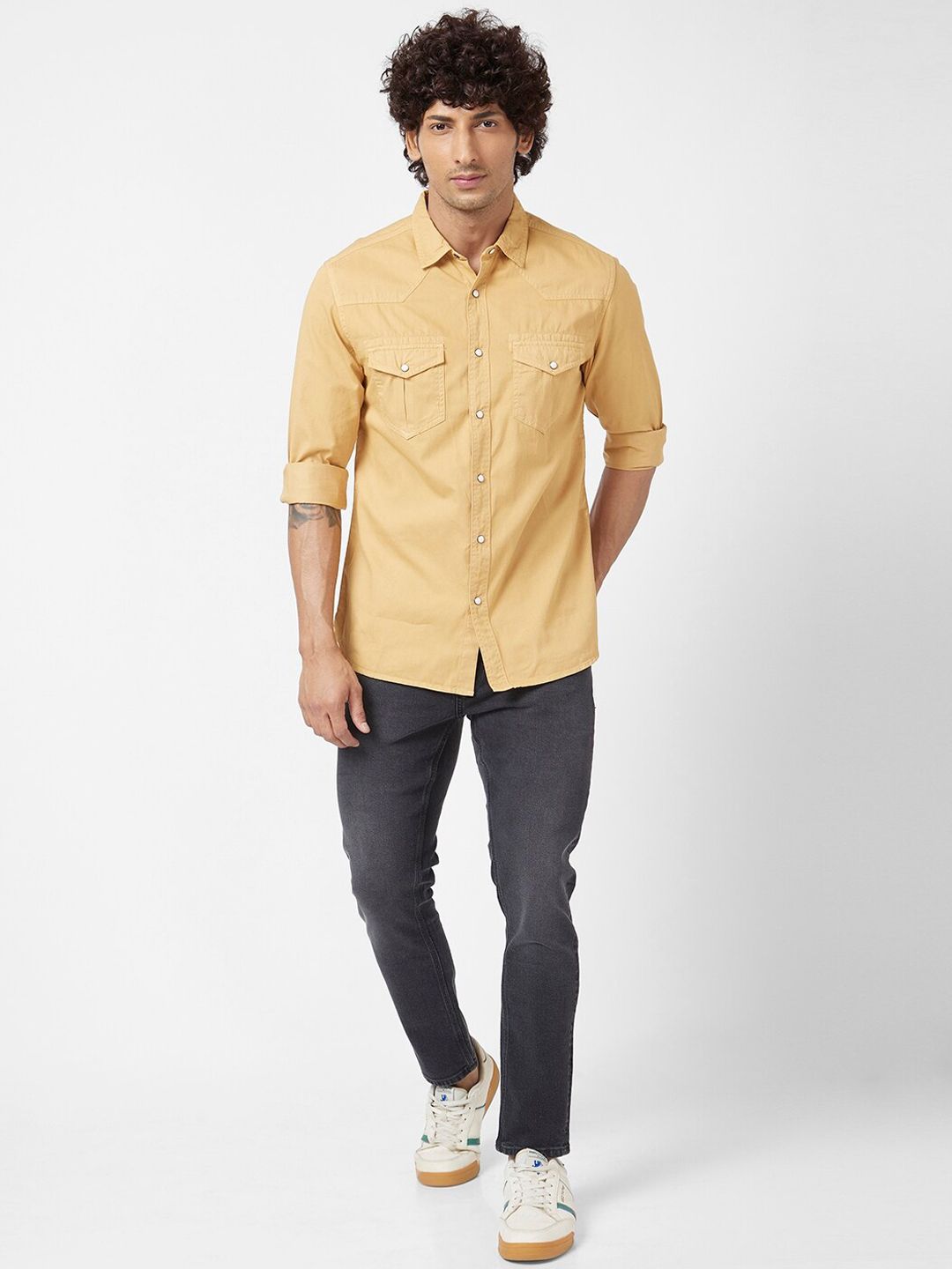 SPYKAR Men Super Skinny Fit Low-Rise Light Fade Stretchable Jeans