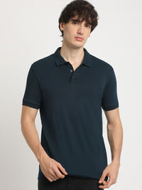 THE BEAR HOUSE Men Solid Slim Fit Polo Neck Tshirt