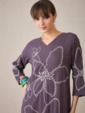 Indo Era Women Floral Embroidered Regular Thread Work Kurta with Palazzos