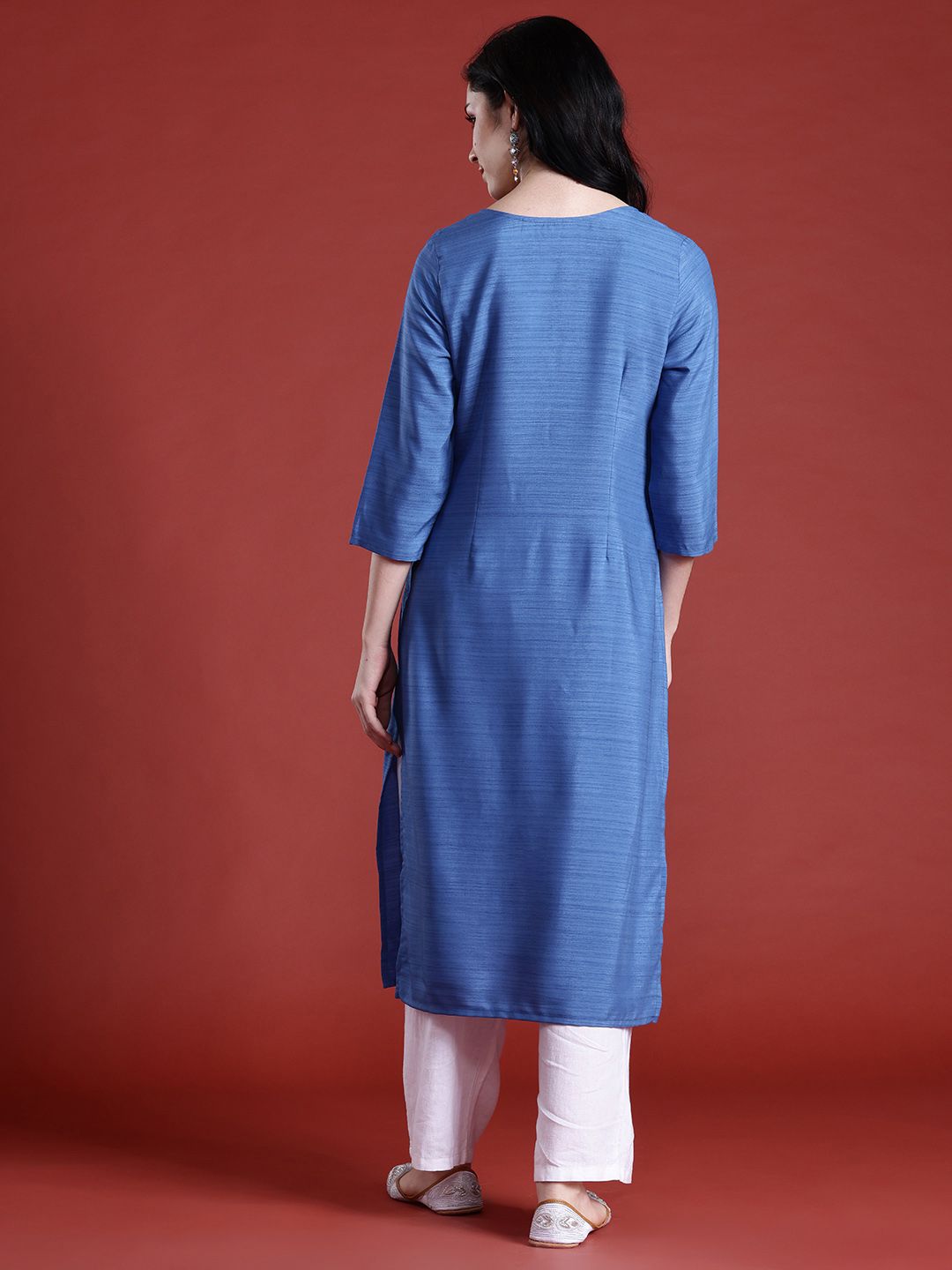 Anouk Striped A-Line Kurta