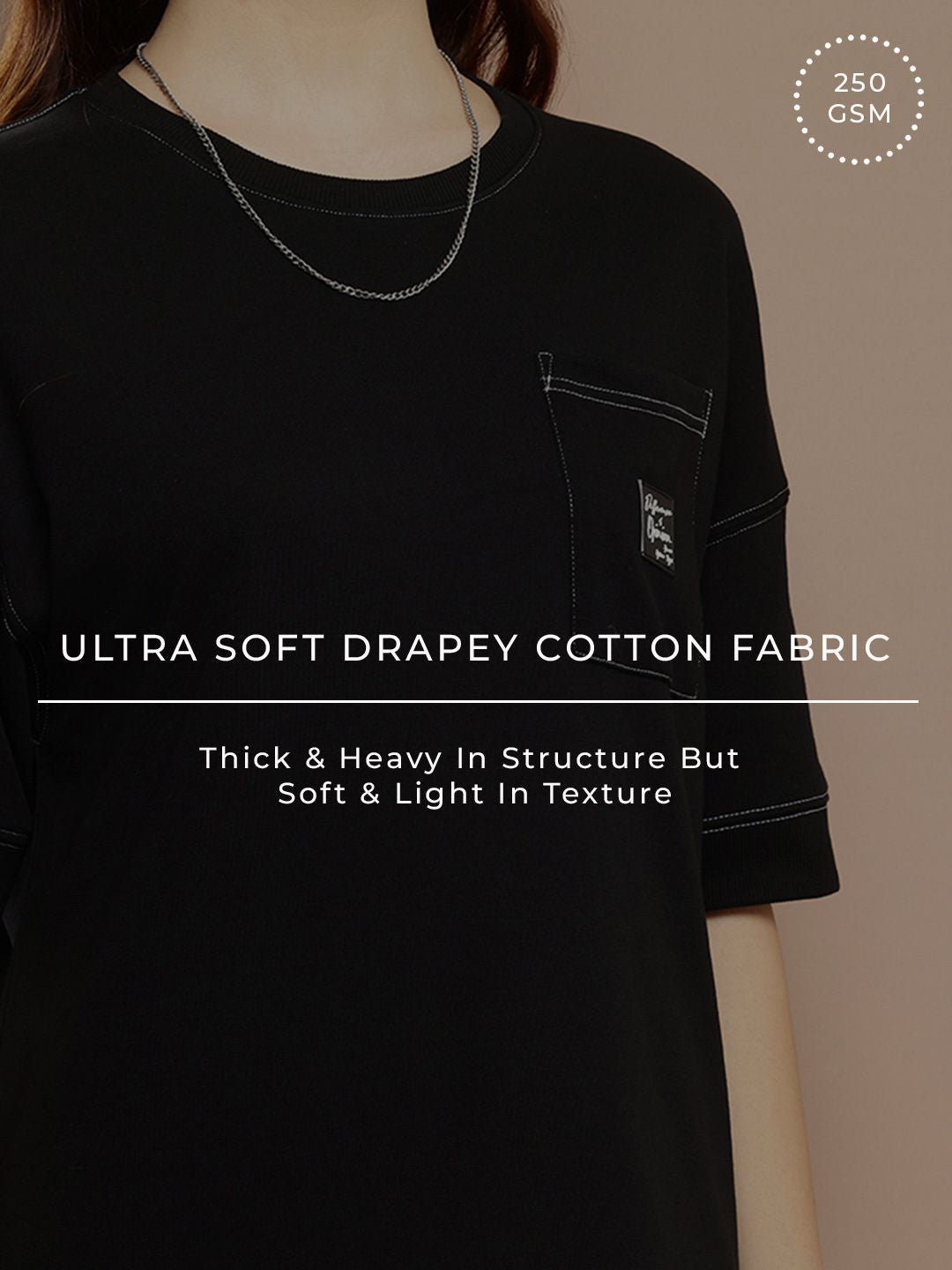 Difference of Opinion Women Oversized Drop Shoulder Ultra Soft Drapey Cotton T-Shirt