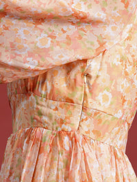 all about you Floral Print Puff Sleeve A-Line Midi Dress