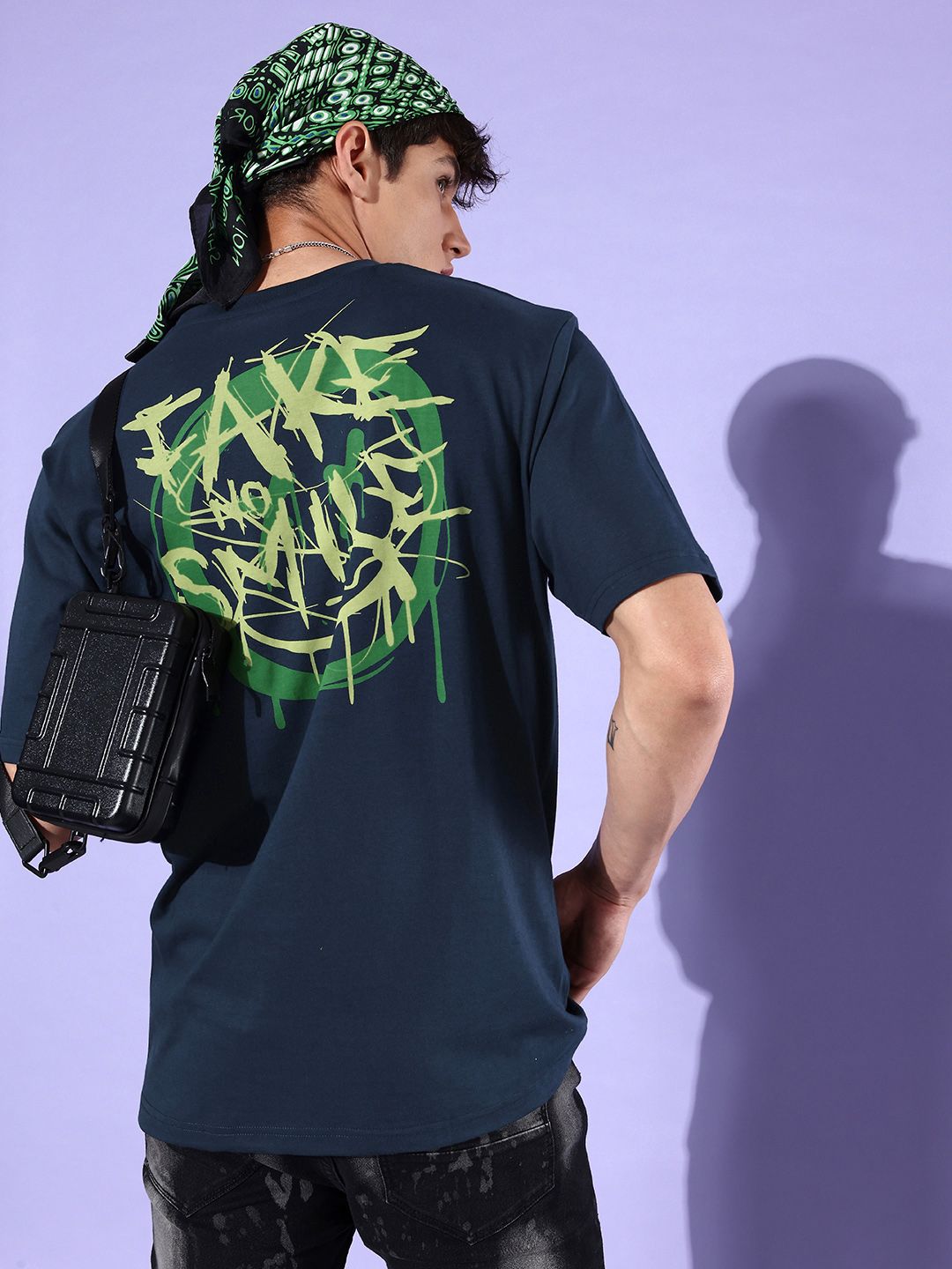 Difference of Opinion Typography Printed Cotton Oversized T-shirt