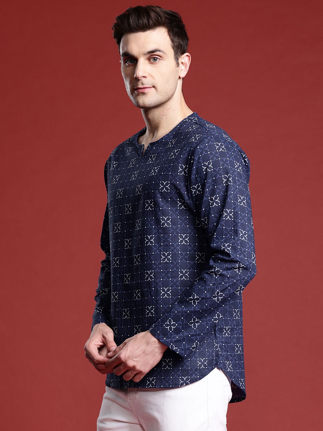 Anouk Men Geometric Printed Pure Cotton Kurta