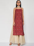 Global Desi Geometric Shoulder Straps Anarkali Kurta