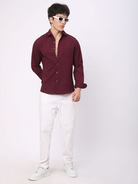 VASTRADO Men Classic Slim Fit Opaque Casual Shirt