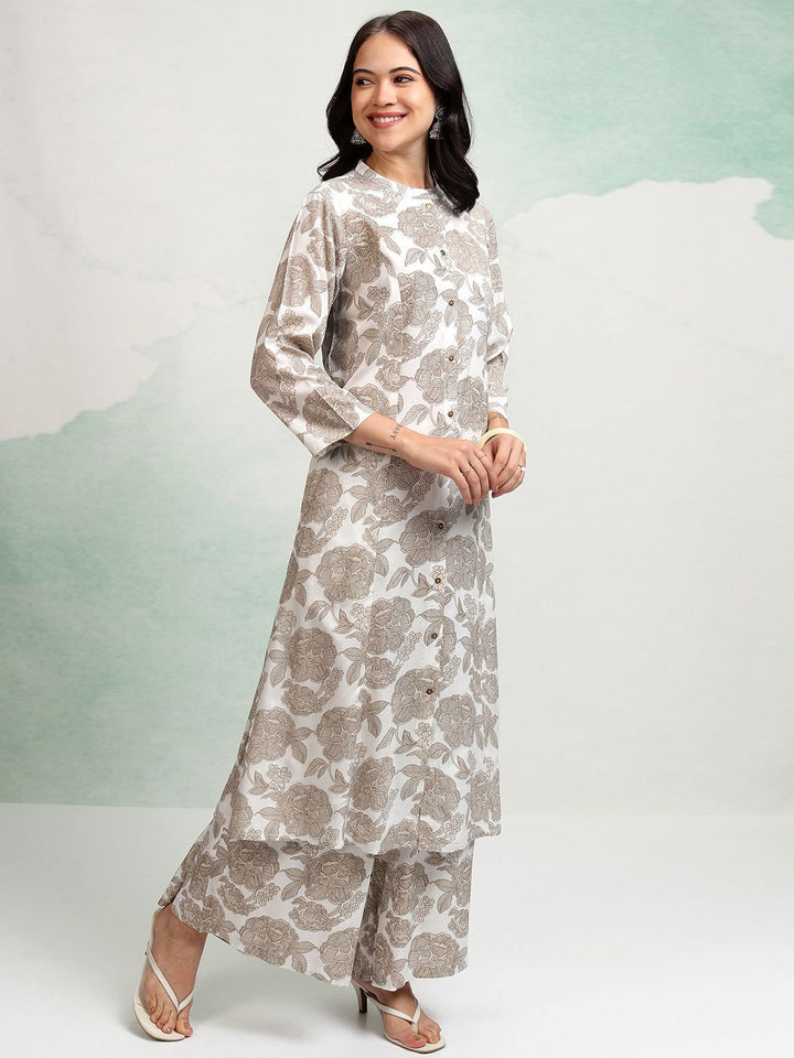 Vishudh Floral Printed Panelled Kurta with Palazzos
