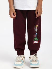 Nauti Nati Boys Marvel Printed  Mid-Rise Joggers