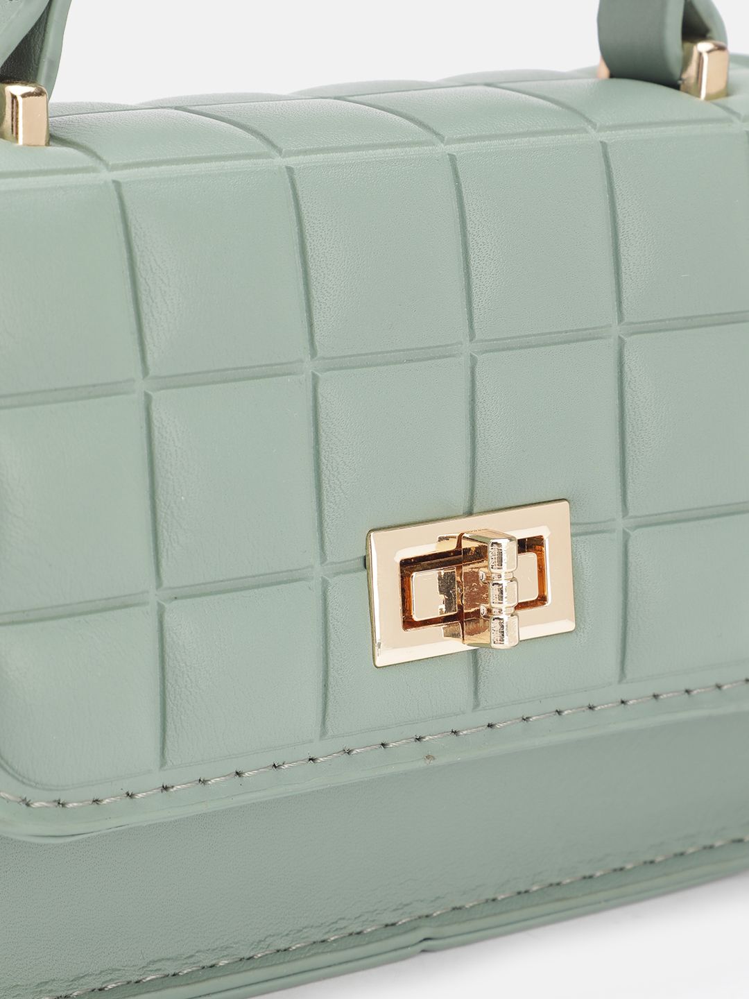 DressBerry Quilted Structured Satchel Bag