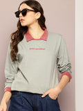DILLINGER Typography Printed Polo Collar Oversized Pure Cotton T-shirt