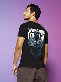 Bewakoof Pure Cotton Black Printed T-shirt