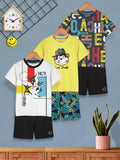 HELLCAT Pack Of 3 Boys Printed T-shirt with Shorts