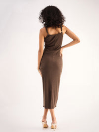 SASSAFRAS BASICS Square Straps Sleeveless Sheath Midi Dress